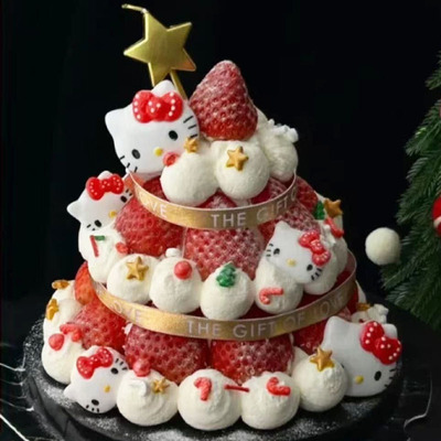 软胶猫咪蛋糕装饰摆件插件圣诞节甜品台配件儿童生日烘焙装扮用品
