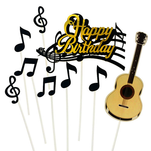 吉他音符蛋糕装饰生日蛋糕插件