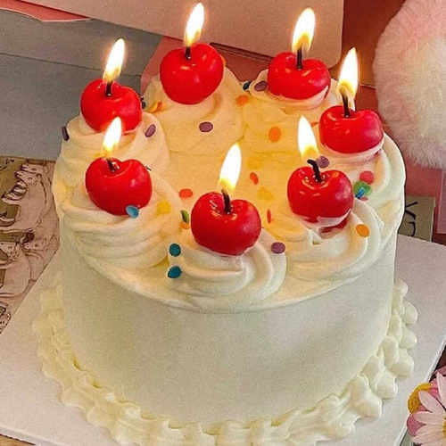 可爱樱桃生日蜡烛水果车厘子卡通儿童女孩生日蛋糕装饰摆件插件