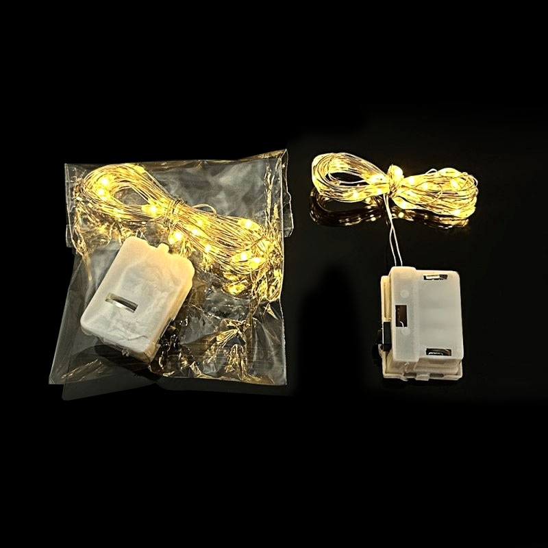 LED一米暖白铜线灯 2米三功能蛋糕装饰灯串 节日派对装扮烘焙用品