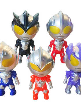 Q版超人儿童生日蛋糕装饰摆5个装男孩派对甜品台烘焙装扮配件用品