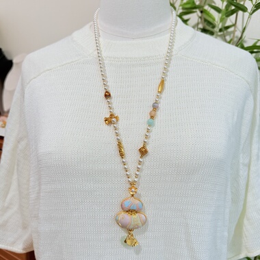 新中式国风珍珠项链女长款流苏吊坠高级感轻奢气质项链