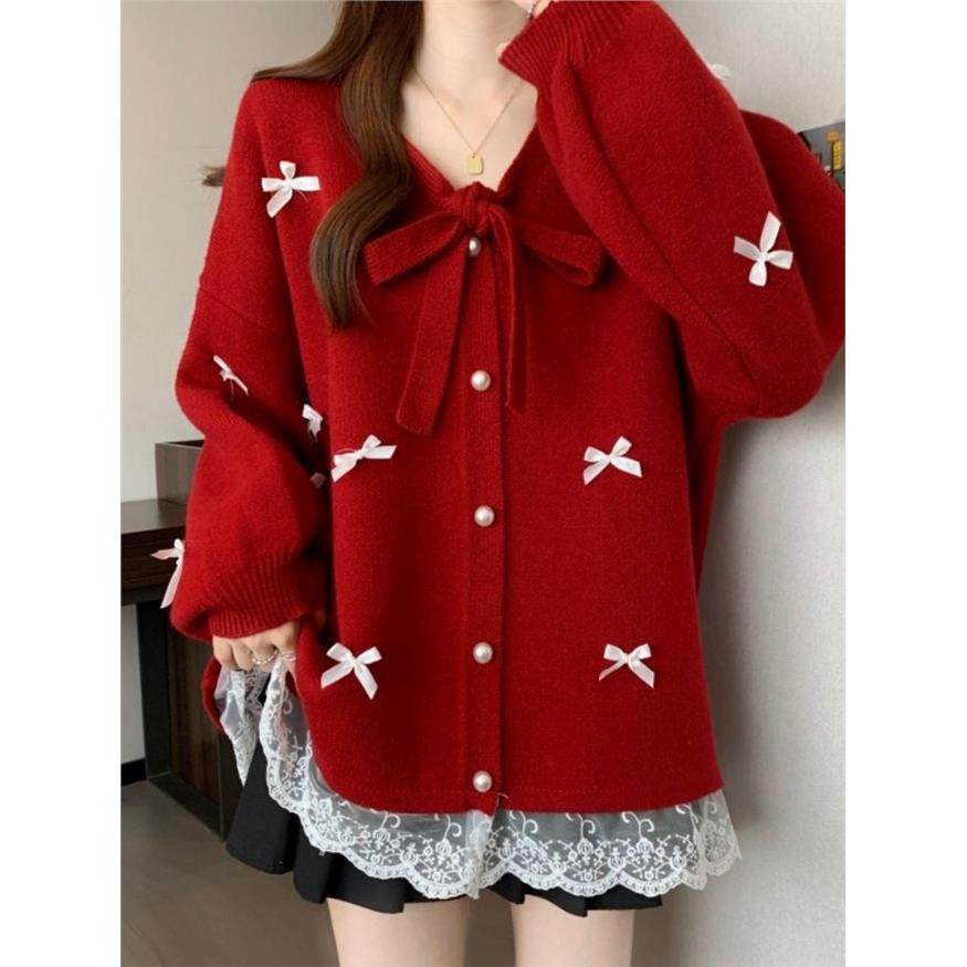 大码胖mm秋季新款时尚蕾丝边长袖开衫毛衣宽松显瘦简约百搭上衣女,女装/女士精品,毛衣,淘宝优惠券,粉丝福利购,淘宝优惠卷