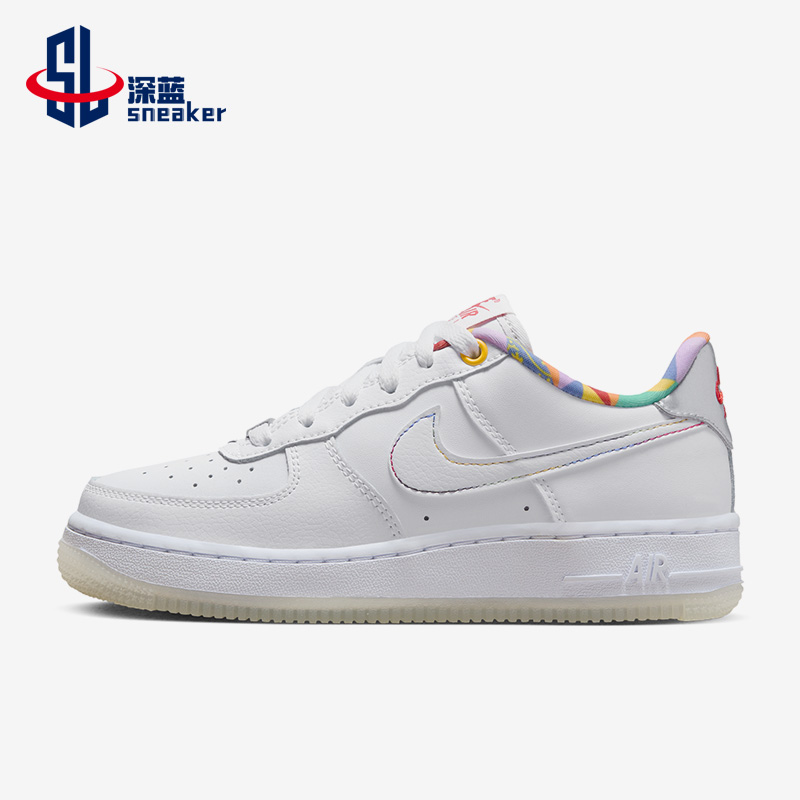 Nike/耐克正品AIR FORCE 1GS女子大童运动休闲鞋FN8912-111