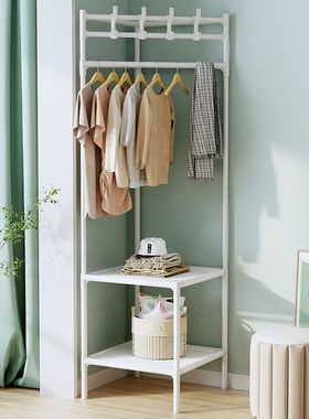 转角衣帽架落地卧室角落衣架拐角简易墙角置物架室内家用挂衣服架