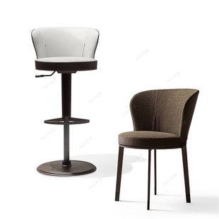 现代简约休闲靠背吧椅北欧创意设计师款 会所KTV高脚酒吧椅定制款