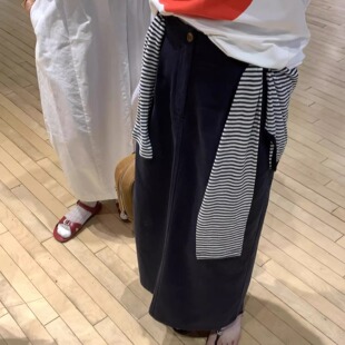 型后开叉半身裙 遮肉直筒H版 藏青色 SIYUAN·高质感磨毛面料 四元