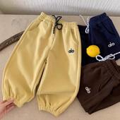 儿童洋气刺绣束脚裤 2025春秋季 宽松休闲运动裤 男女童束脚卫裤 新款