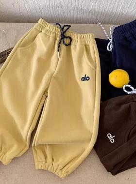 2025春秋季新款男女童束脚卫裤宽松休闲运动裤儿童洋气刺绣束脚裤