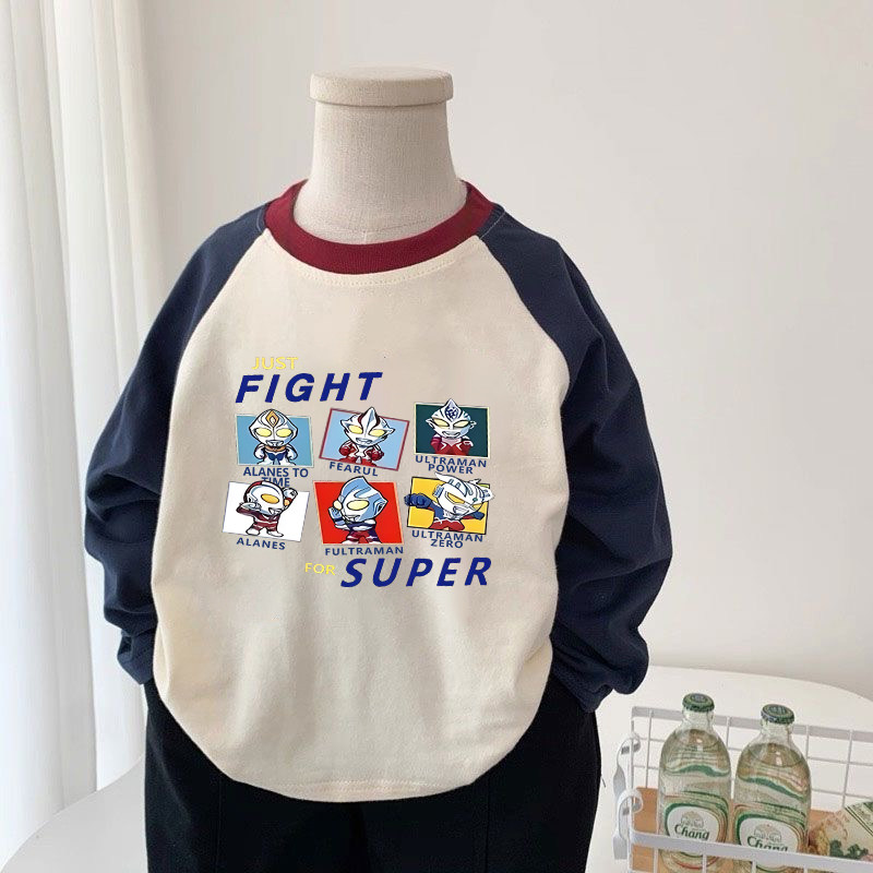 奥特曼T恤男女童秋季新款纯棉长袖儿童印花宝宝卡通洋气套头上衣a,童装/婴儿装/亲子装,T恤,淘宝优惠券,粉丝福利购,淘宝优惠卷