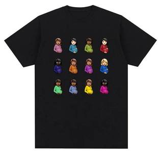 Lover Boy欧美创意卡通图案潮流街头圆领潮流休闲大码短袖T恤男女