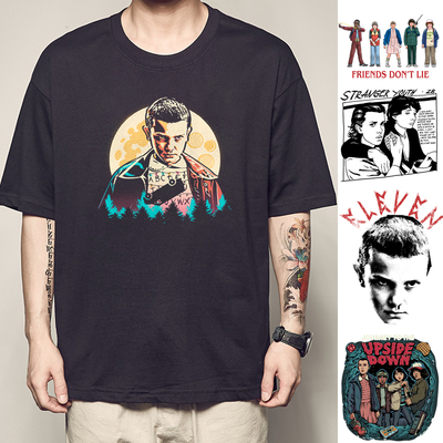 2022年怪奇物语T恤鼻血男孩纯棉短袖StrangerThings衣流鼻血周边