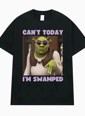 Can't Today I'm Swamped欧美时尚创意字母休闲圆领短袖T恤男女