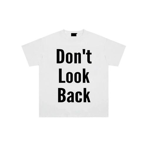 Don't LookBack美式街头风字母印花短袖T恤男女宽松百搭情侣上衣