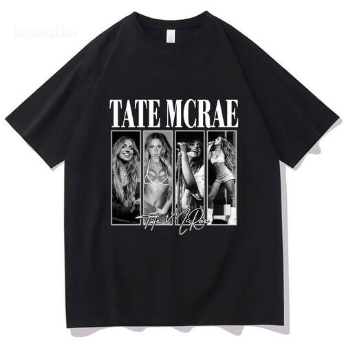 Tate McRae夏季休闲纯棉休闲时尚圆领小众大码短袖T恤情侣男女ins