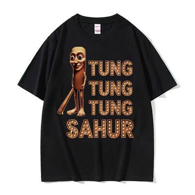 Tung Tung Tung Sahur Italian Brainrot Meme短袖T恤男女上衣ins