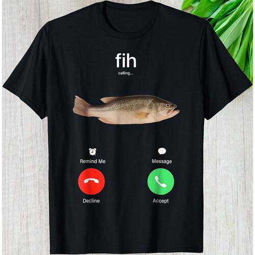 Fish Calling 钓鱼爱好者鱼在呼叫我潮流休闲大码短袖T恤男女上衣