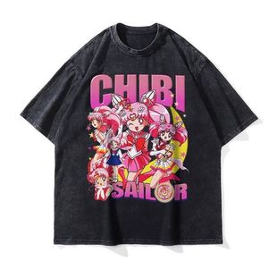 Sailor Moon夏季时尚卡哇伊原宿风美少女战士大码短袖T恤男女上衣