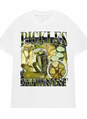 Pickle Enthusiast咸菜腌菜爱好者欧美大码休闲圆领短袖T恤男女