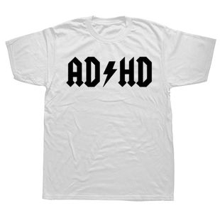 Funny ADHD T-shirts欧美创意搞笑字母潮流休闲大码短袖T恤男上衣