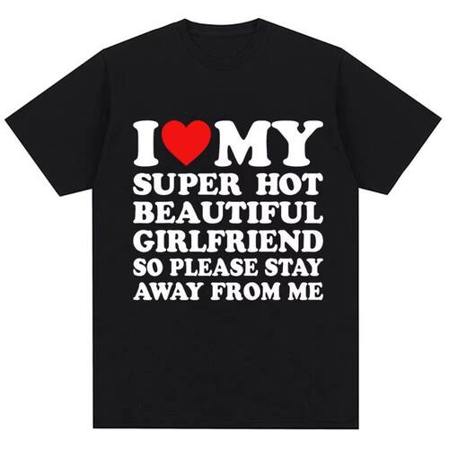 I Love My  Girlfriend我爱我的女朋友潮流休闲大码短袖T恤男上衣