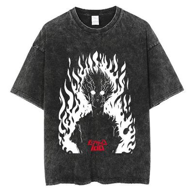 Anime Mob Psycho 100 Washed  T-Shirt动漫周边情侣上衣T恤