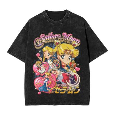 Sailors Moon夏季美少女战士趣味创意休闲纯棉短袖T恤男女上衣