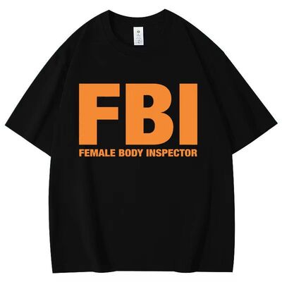 Female Body Inspector T-shirt趣味搞笑女性身体检查员字母T恤男