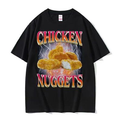 Chicken Nuggets T-shirt欧美创意搞笑鸡块休闲大码短袖T恤男女
