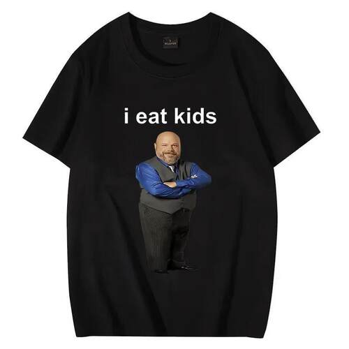 I Eat Kids夏季搞笑趣味搞笑创意字母纯棉时尚大码短袖T恤男女ins