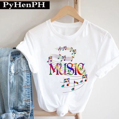 I Love Music T shirt 新款个性音乐节音乐T恤夏季学生活动体恤衫