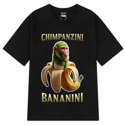 Bananini Banana Monkey意大利脑腐香蕉大猩猩图案短袖T恤男女