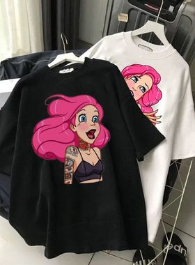 Alice Snow White T shirt 超火爱丽丝公主印花短袖T恤女亲子装