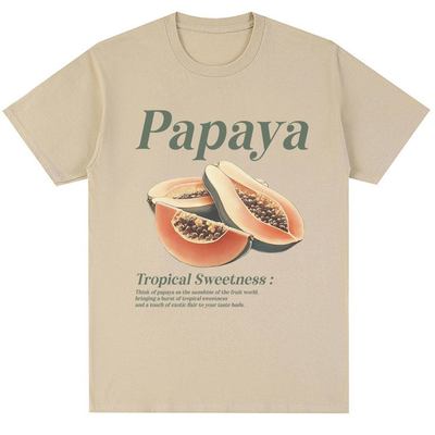 Papaya Tshirt欧美时尚木瓜字母趣味创意休闲大码纯棉短袖T恤男女