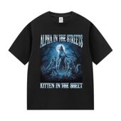 The Sets Alpha Kitten Sheets趣味狼群图案印花上衣男