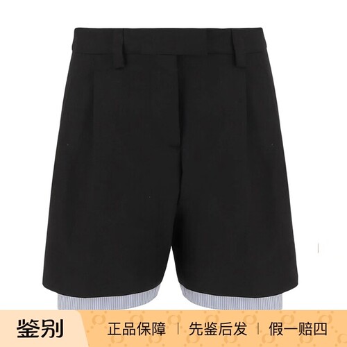 miumiu缪缪女士黑色休闲短裤