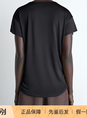 Lemaire 26春夏黑色女士针织短袖方巾T恤正品代购TS0020LJ1049BR4