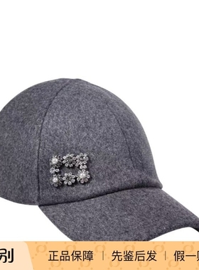 Roger Vivier 25秋冬 灰色羊毛女士棒球帽RQWH0202103UO4B201