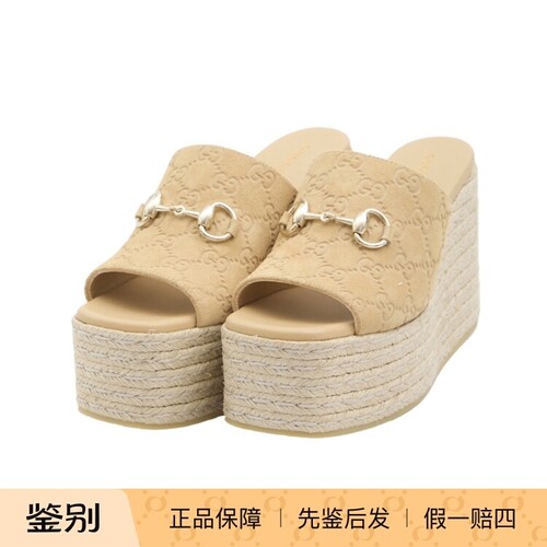 古驰女士坡跟凉鞋正品代购