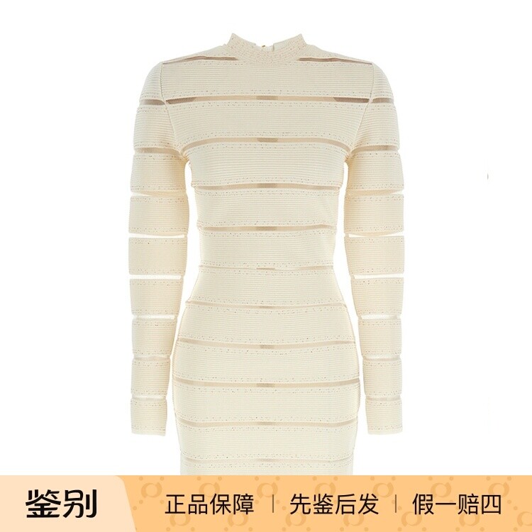 balmain巴尔曼 26春夏女士长袖连衣裙正品代购GF0R8955KJ84GDK