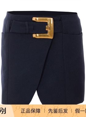 balmain巴尔曼 26春夏藏蓝色女士半身裙正品代购LBB44WC090PA