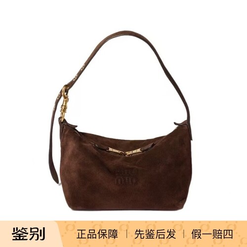 miumiu缪缪女士手提单肩包棕色