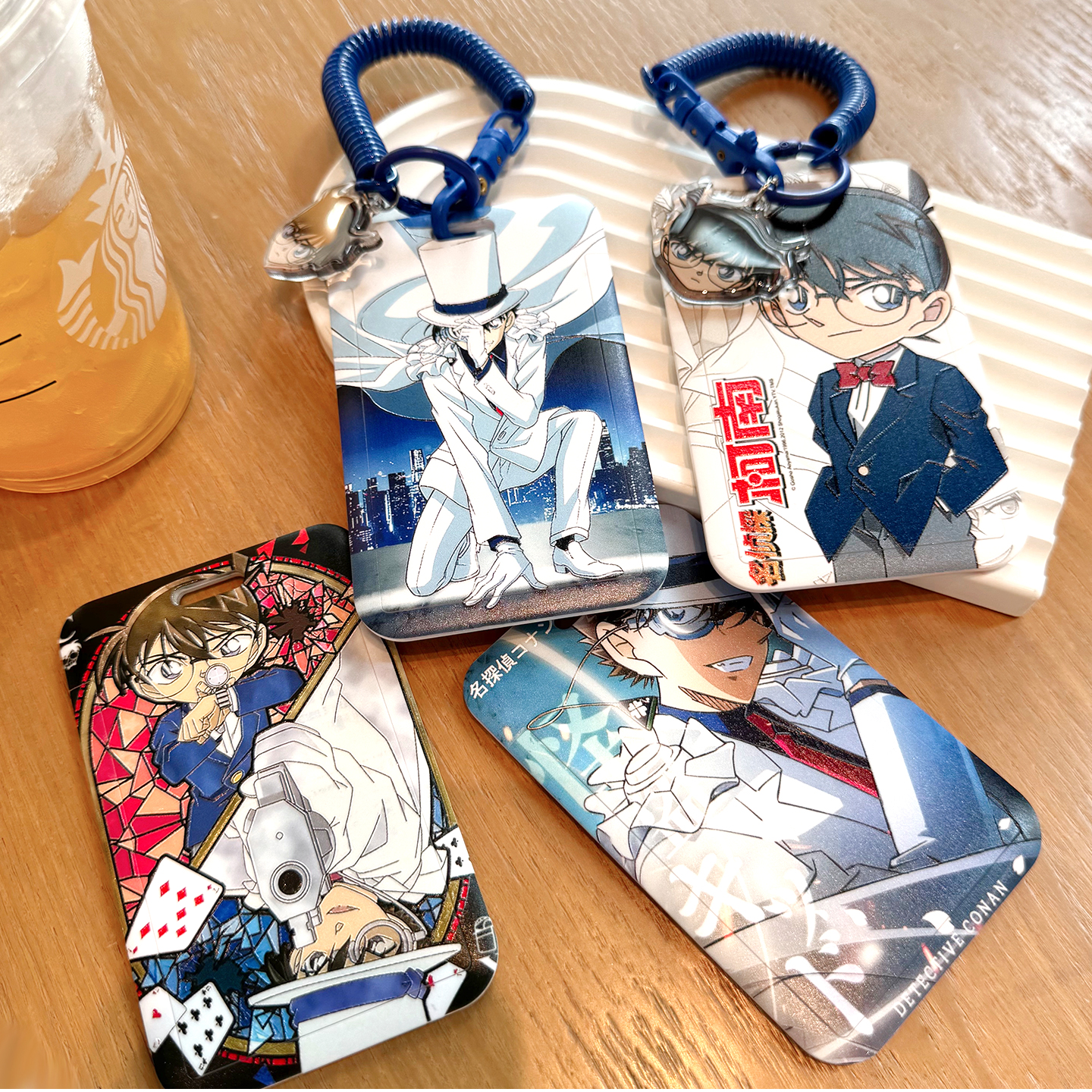 柯南基德弹簧绳卡套身份证件套饭卡水卡小学生门禁挂绳情侣二次元