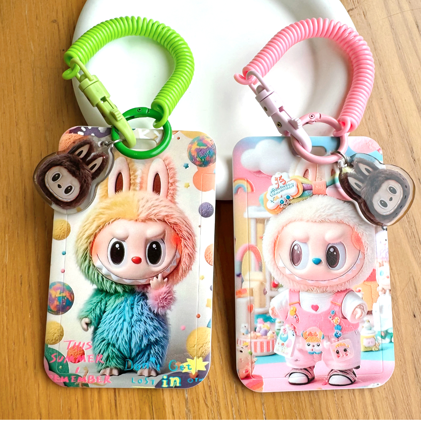 Labubu弹簧绳卡套身份证件套饭卡学生门禁挂绳高颜值伸缩可爱卡通