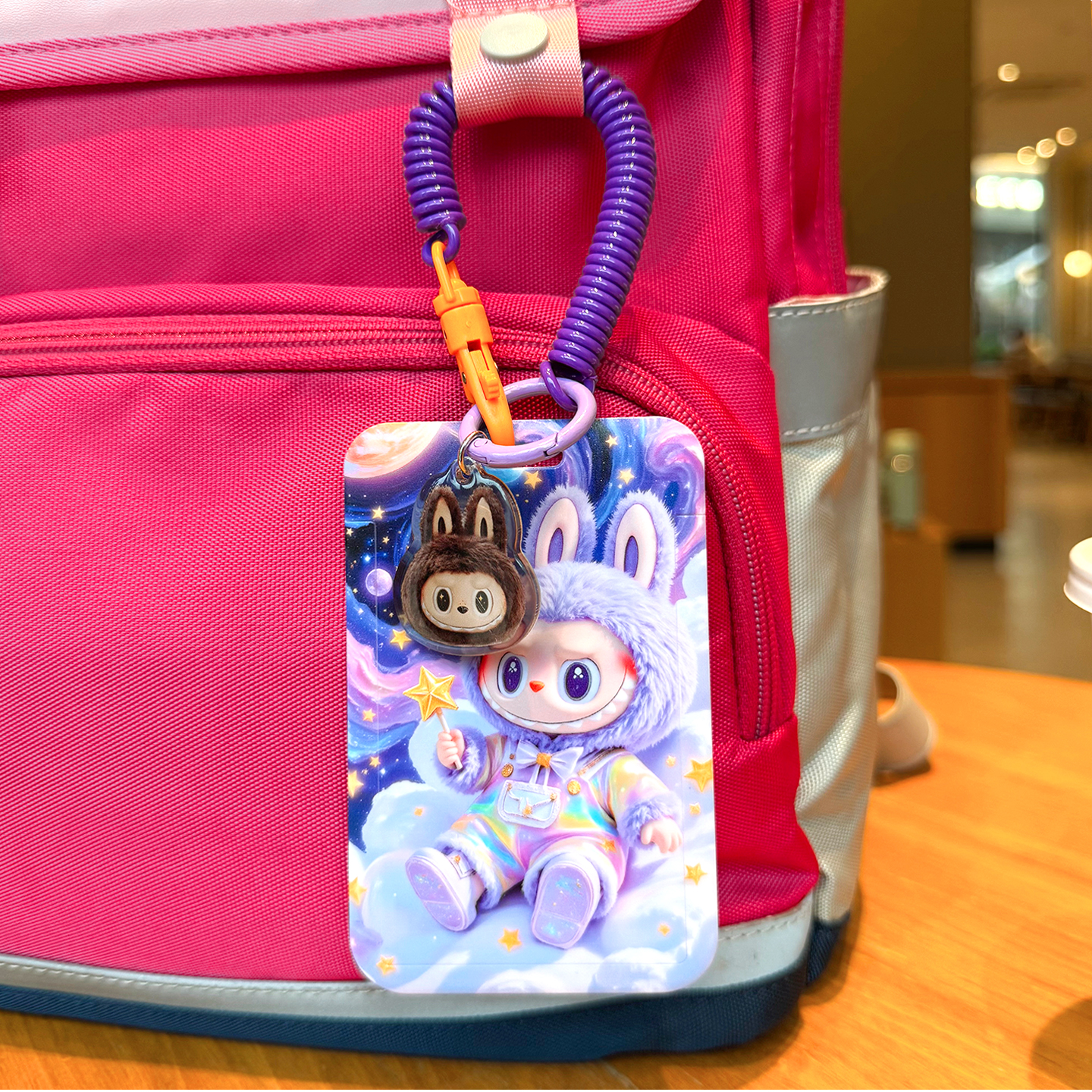 Labubu书包挂绳卡套防丢便携校园卡课程表身份证件套公交地铁吊牌