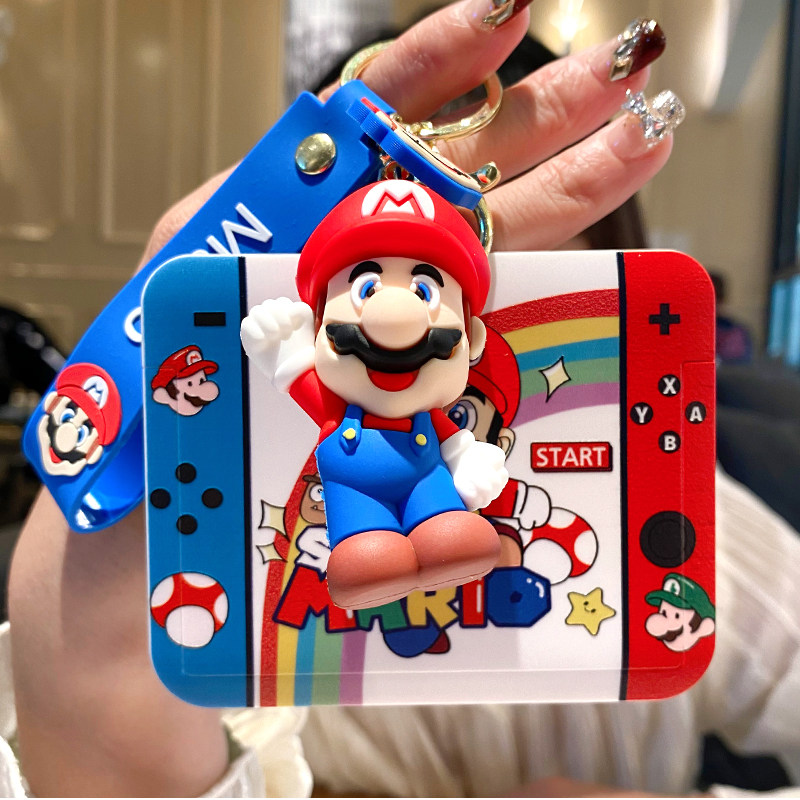 马里奥横版卡套防丢钥匙链公交地铁门禁校园卡身份证件保护壳学生