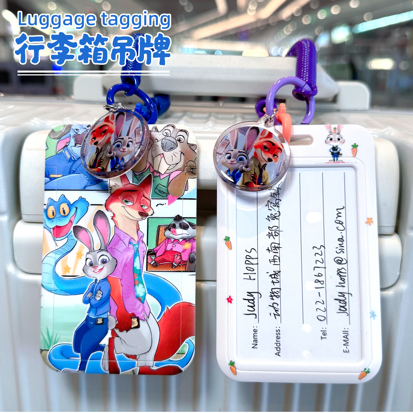 盖瑞朱迪尼克新款行李箱标识牌防丢托运可爱姓名牌挂牌旅行箱吊牌