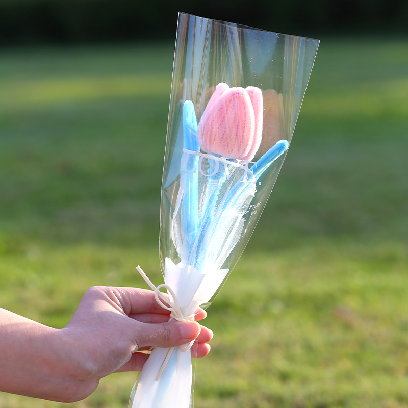 扭扭棒成品花束蓝叶郁金香送女友送闺蜜送老师手工diy教师节礼物