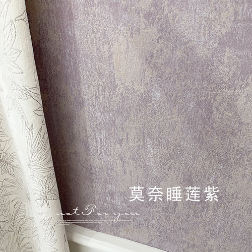 莫奈睡莲紫浪漫美式墙布