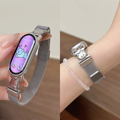 适用华为watch fit345pro猫咪米兰金属表带手环11/11pro小米10pro